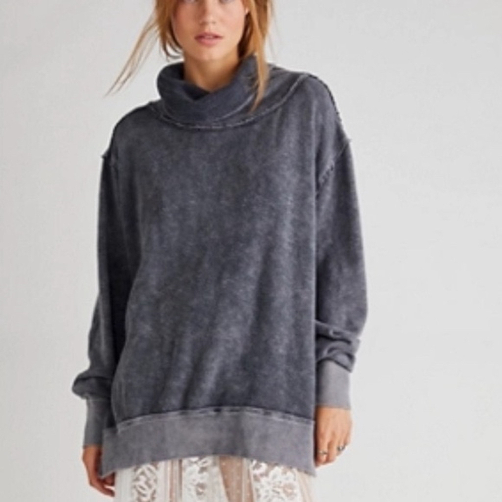 Women's We The Free Gray Cowl Neck lightweight Sweatshirt Size S